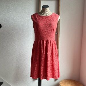 Enfocus Studio Peach Lace Keyhole Dress Sz: 8